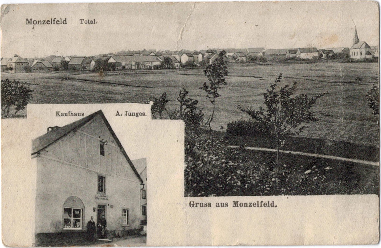 Postkarte aus Monzelfeld 1926 (vorne)